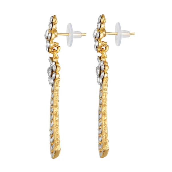 Women's Rose Gold Plated Alloy Earrings (White)