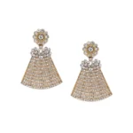 Women's Rose Gold Plated Alloy Earrings (White)