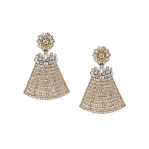 Women's Rose Gold Plated Alloy Earrings (White)