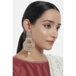 Women's Rose Gold Plated Alloy Earrings (White)