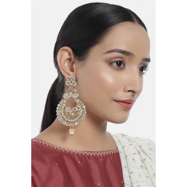 Women's Rose Gold Plated Alloy Earrings (White)