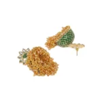 Women's Rose Gold Plated Alloy Earrings (Green)