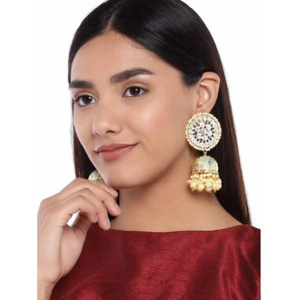Women's Rose Gold Plated Alloy Earrings (White)