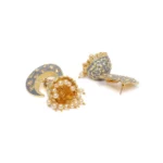 Women's Rose Gold Plated Alloy Earrings (Gold & Grey)