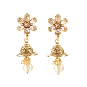 Women's Rose Gold Plated Alloy Earrings (Gold)