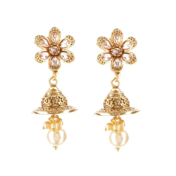 Women's Rose Gold Plated Alloy Earrings (Gold)