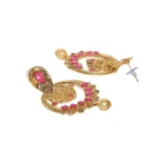 Women's Rose Gold Plated Alloy Earrings (Gold & Pink)