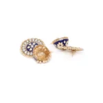 Women's Rose Gold Plated Alloy Earrings (Blue)