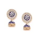 Women's Rose Gold Plated Alloy Earrings (Blue)