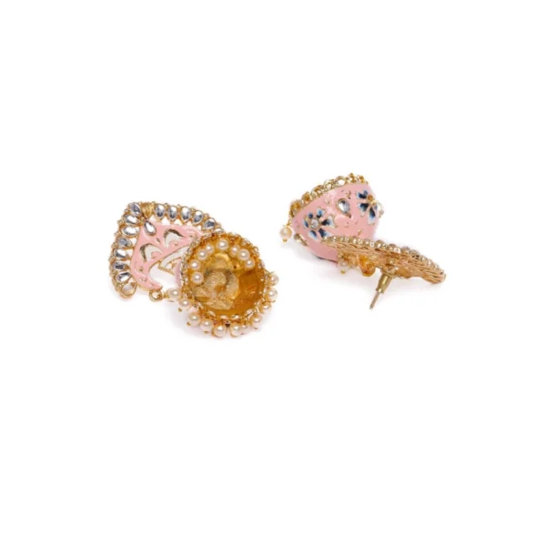 Women's Rose Gold Plated Alloy Earrings (Pink)