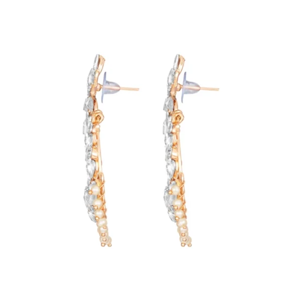 Women's Rose Gold Plated Alloy Earrings (White)