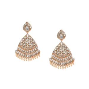 Women's Rose Gold Plated Alloy Earrings (White)