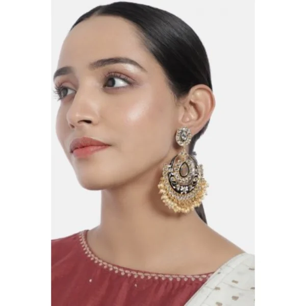 Women's Rose Gold Plated Alloy Earrings (White)