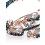 Women's Rose Gold Plated Alloy Hair Pin Set (Green)