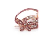 Women's Rose Gold Plated Alloy Hair Pin Set (Pink)