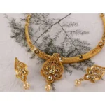 Women's Rose Gold Plated Alloy Necklace & Earings Set (Gold & White)