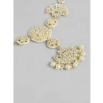 Women's Rose Gold Plated Alloy Matha Patti (White)