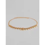 Women's Rose Gold Plated Alloy Hip Belt Kamarband (Red & Green)