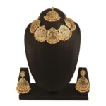 Women's Rose Gold Plated Alloy Necklace & Earings Set (Gold)