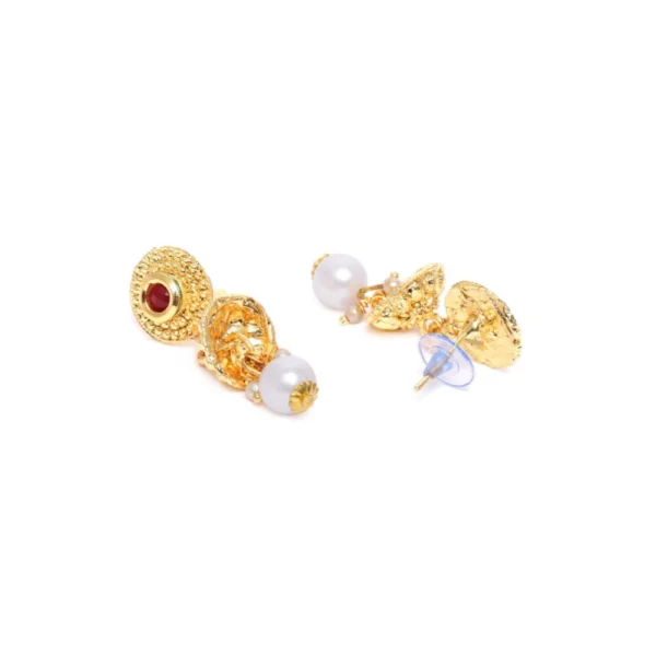 Women's Rose Gold Plated Alloy Necklace & Earings Set (Gold)