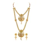 Women's Rose Gold Plated Alloy Necklace & Earings Set (Gold)