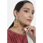 Women's Rose Gold Plated Alloy Earrings (Gold)