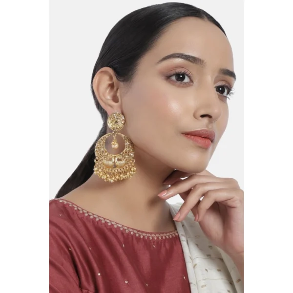 Women's Rose Gold Plated Alloy Earrings (Gold)