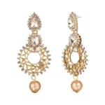 Women's Rose Gold Plated Alloy Earrings (White)