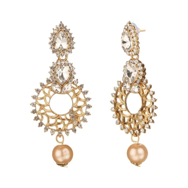 Women's Rose Gold Plated Alloy Earrings (White)