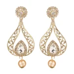 Women's Rose Gold Plated Alloy Earrings (White)