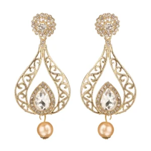 Women's Rose Gold Plated Alloy Earrings (White)