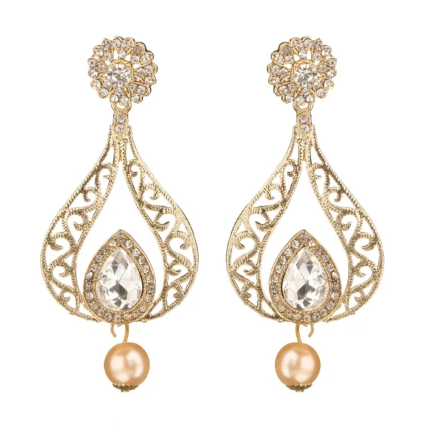 Women's Rose Gold Plated Alloy Earrings (White)