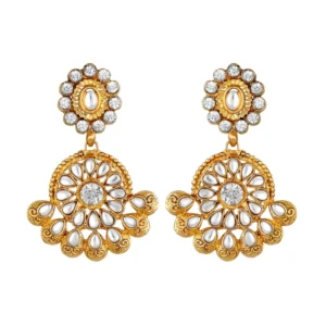 Women's Rose Gold Plated Alloy Earrings (White)