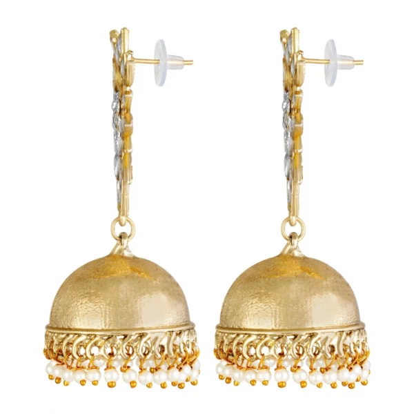 Women's Rose Gold Plated Alloy Earrings (White)