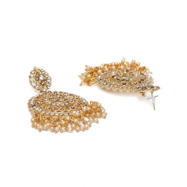 Women's Rose Gold Plated Alloy Earrings (White)