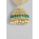 Women's Rose Gold Plated Alloy Earrings (Green)