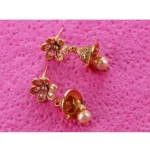 Women's Rose Gold Plated Alloy Earrings (Gold)