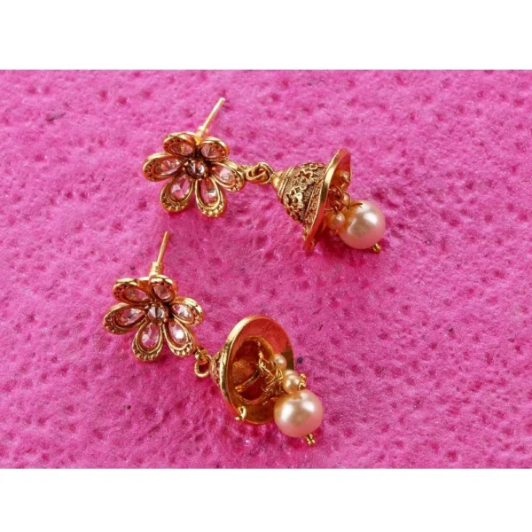 Women's Rose Gold Plated Alloy Earrings (Gold)