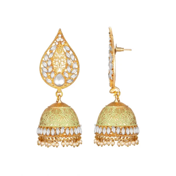 Women's Rose Gold Plated Alloy Earrings (White)