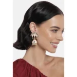 Women's Rose Gold Plated Alloy Earrings (Pink)