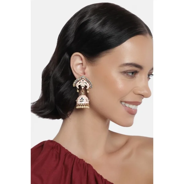 Women's Rose Gold Plated Alloy Earrings (Pink)