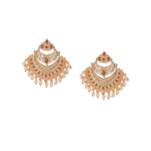 Women's Rose Gold Plated Alloy Earrings (Orange)