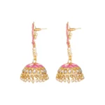 Women's Rose Gold Plated Alloy Earrings (Pink)