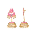 Women's Rose Gold Plated Alloy Earrings (Pink)