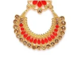 Women's Rose Gold Plated Alloy Earrings (Red)