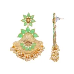 Women's Rose Gold Plated Alloy Earrings (Light Green)