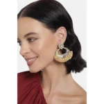 Women's Rose Gold Plated Alloy Earrings (Gold)