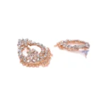 Women's Rose Gold Plated Alloy Earrings (White)