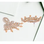 Women's Rose Gold Plated Alloy Earrings (White)