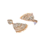 Women's Rose Gold Plated Alloy Earrings (White)